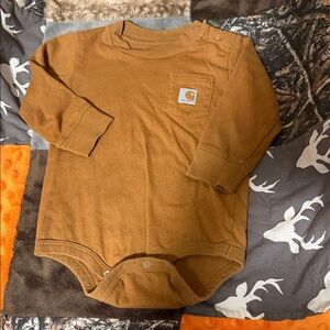 Carhartt brown Long Sleeve onesie